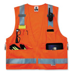 GloWear 8250Z Class 2 Surveyors Zipper Vest, Polyester, Small/Medium, Orange