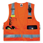 GloWear 8250Z Class 2 Surveyors Zipper Vest, Polyester, Large/X-Large, Orange