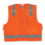 GloWear 8250Z Class 2 Surveyors Zipper Vest, Polyester, 2X-Large/3X-Large, Orange