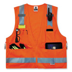 GloWear 8250Z Class 2 Surveyors Zipper Vest, Polyester, 2X-Large/3X-Large, Orange