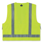 GloWear 8250Z Class 2 Surveyors Zipper Vest, Polyester, Large/X-Large, Lime