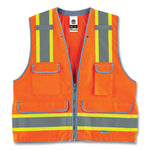 GloWear 8254HDZ Class 2 Heavy-Duty Surveyors Zipper Vest, Polyester, Large/X-Large, Orange