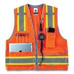 GloWear 8254HDZ Class 2 Heavy-Duty Surveyors Zipper Vest, Polyester, 4X-Large/5X-Large, Orange