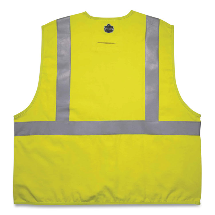 GloWear 8261FRHL Class 2 Dual Compliant FR Hook and Loop Safety Vest, Small/Medium, Lime