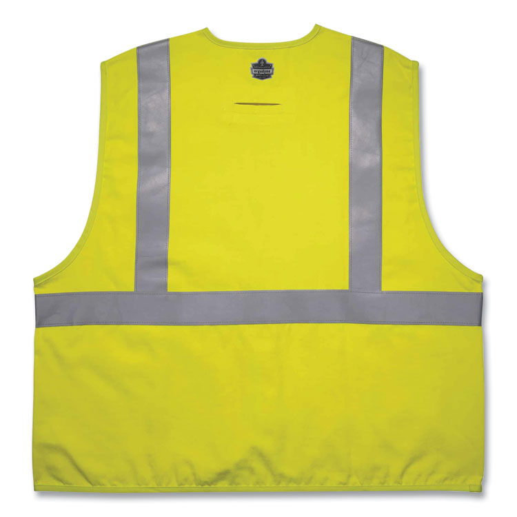 GloWear 8261FRHL Class 2 Dual Compliant FR Hook and Loop Safety Vest, Large/X-Large, Lime
