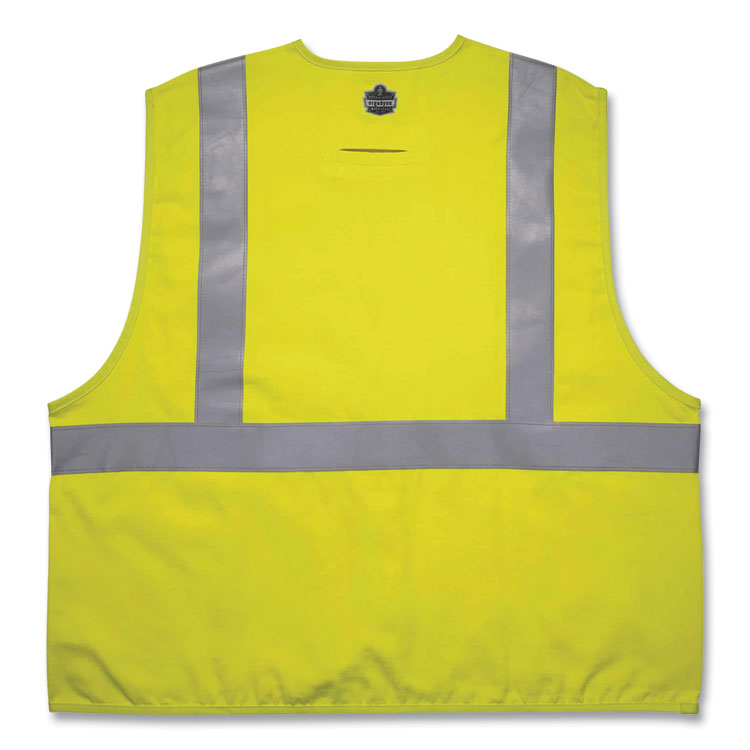 GloWear 8261FRHL Class 2 Dual Compliant FR Hook and Loop Safety Vest, 2X-Large/3X-Large, Lime