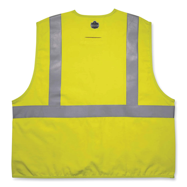 GloWear 8261FRHL Class 2 Dual Compliant FR Hook and Loop Safety Vest, 4X-Large/5X-Large, Lime