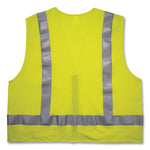 GloWear 8262FRZ Class 2 FR Surveyor Zipper Vest, Tencel/Modacrylic/Para-aramid/Kevlar, Small/Medium, Lime