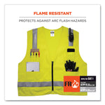 GloWear 8262FRZ Class 2 FR Surveyor Zipper Vest, Tencel/Modacrylic/Para-aramid/Kevlar, Large/X-Large, Lime