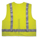 GloWear 8262FRZ Class 2 FR Surveyor Zip Vest, Tencel/Modacrylic/Para-aramid/Kevlar, 4X-Large/5X-Large, Lime