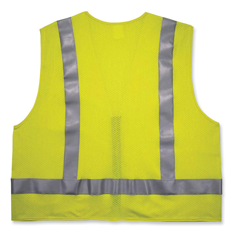 GloWear 8262FRZ Class 2 FR Surveyor Zip Vest, Tencel/Modacrylic/Para-aramid/Kevlar, 4X-Large/5X-Large, Lime