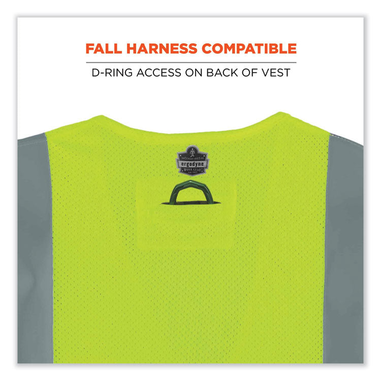 GloWear 8260FRHL Class 2 FR Safety Hook and Loop Vest, Modacrylic/Kevlar, Large/X-Large, Lime