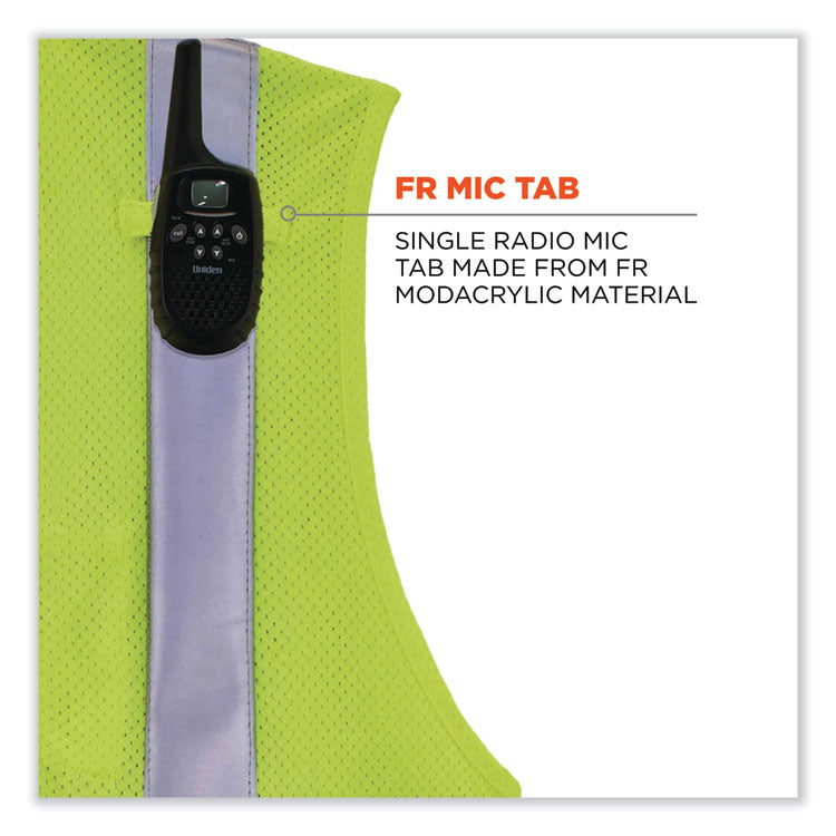 GloWear 8260FRHL Class 2 FR Safety Hook and Loop Vest, Modacrylic/Kevlar, 2X-Large/3X-Large, Lime