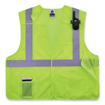 GloWear 8217BA Class 2 Breakaway Mesh Vest, Polyester, Large/X-Large, Lime