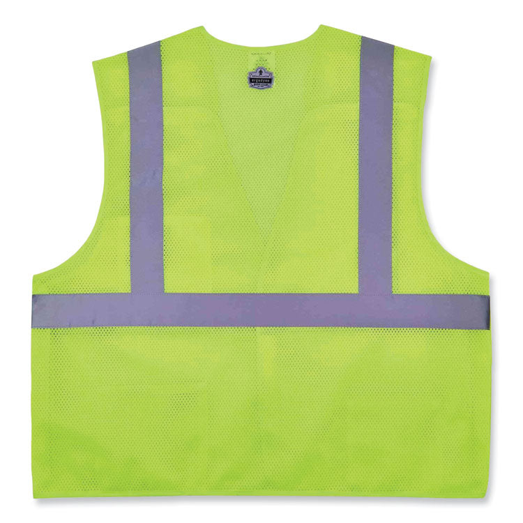 GloWear 8217BA Class 2 Breakaway Mesh Vest, Polyester, 2X-Large/3X-Large, Lime