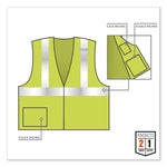 GloWear 8217BA Class 2 Breakaway Mesh Vest, Polyester, 4X-Large/5X-Large, Lime