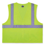 GloWear 8256Z Class 2 Self-Extinguishing Zipper Vest, Polyester, 2X-Large/3X-Large, Lime