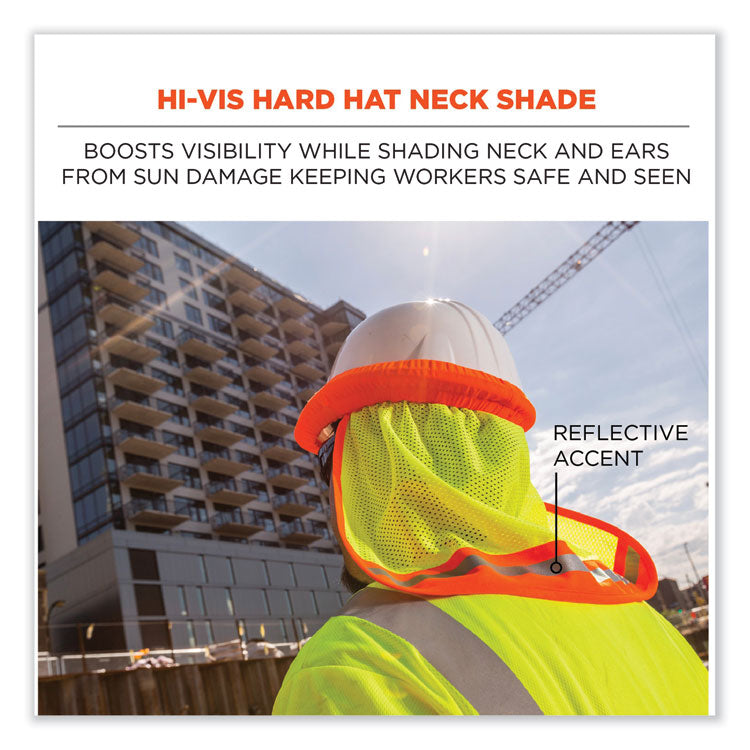 GloWear 8005 Hi-Vis Hard Hat Neck Shade, 20 x 12.5, Lime