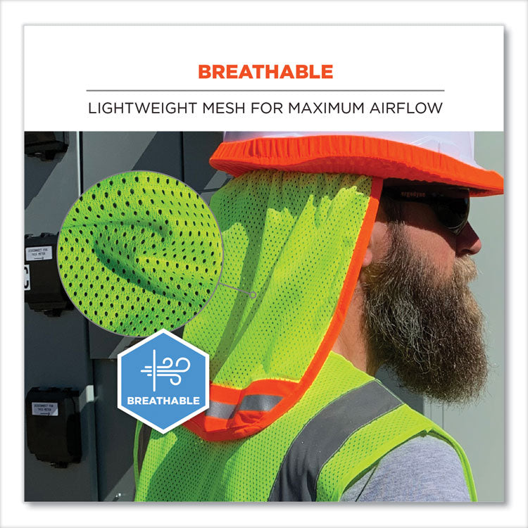 GloWear 8005 Hi-Vis Hard Hat Neck Shade, 20 x 12.5, Lime