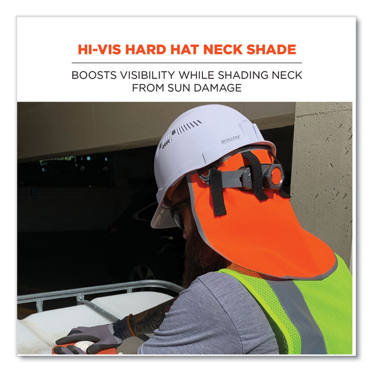 GloWear 8006 Hi-Vis Hard Hat Neck Shade, 12.25 x 10.5, Orange