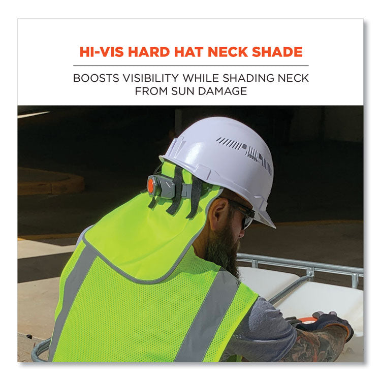 GloWear 8006 Hi-Vis Hard Hat Neck Shade, 12.25 x 10.5, Lime