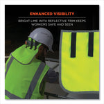 GloWear 8006 Hi-Vis Hard Hat Neck Shade, 12.25 x 10.5, Lime