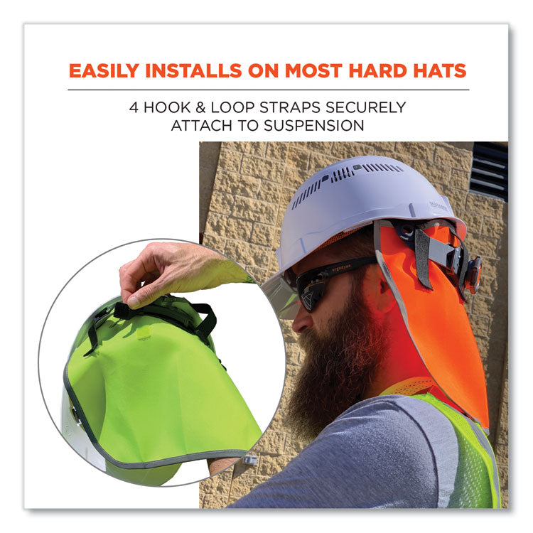 GloWear 8006 Hi-Vis Hard Hat Neck Shade, 12.25 x 10.5, Lime