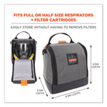Arsenal 5185 Full Respirator Bag with Zipper Magnetic Closure, 5.5 x 9.5 x 9.5, Gray