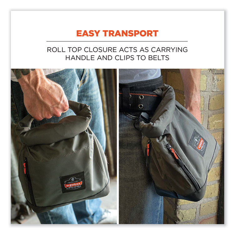 Arsenal 5186 Full Respirator Bag with Roll Top Closure, 7.5 x 13.5 x 13.5, Gray