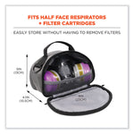 Arsenal 5187 Clamshell Half Respirator Bag with Zipper Closure, 4 x 9 x 5, Gray