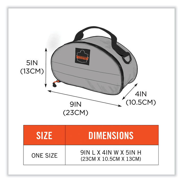 Arsenal 5187 Clamshell Half Respirator Bag with Zipper Closure, 4 x 9 x 5, Gray