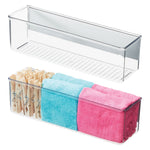 iDESIGN Magnetic Small Plastic Storage Bins, 3.25" x 11" x 3", Clear, 4/Pack (28131M4)