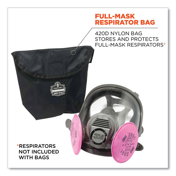 Arsenal 5181 Large Full Mask Respirator Pack with Hook-and-Loop Closure, 11 x 4 x 12.5, Black