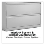 Alera 2-Drawer Lateral File Cabinet, Letter/Legal Size, 42" x 18.63" x 28", Light Gray (ALEHLF4229LG)