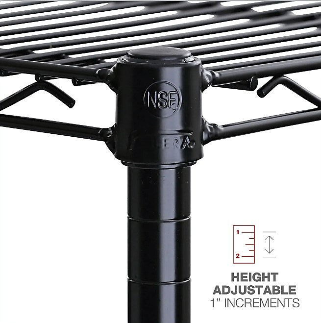 Alera Commercial Wire Shelving, Six-Shelf, 48w X 18d X 72h, Black