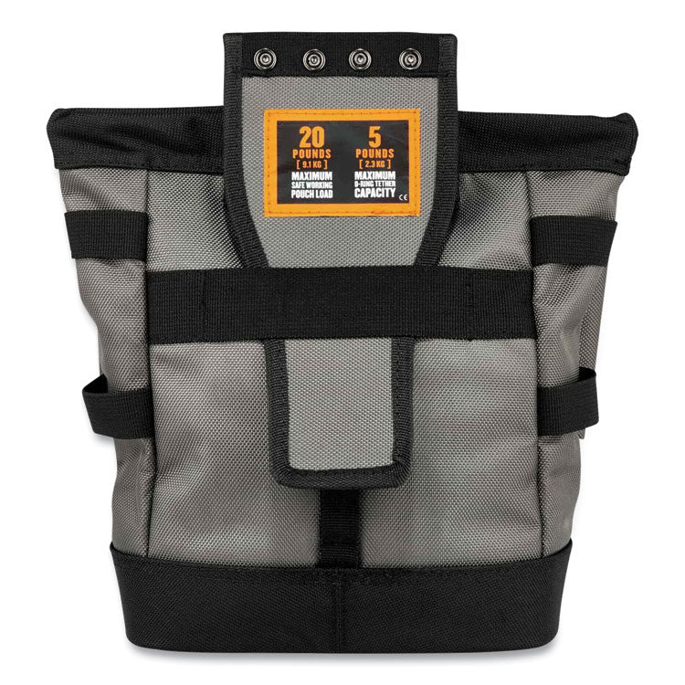 Arsenal 5527 Premium Topped Tool Pouch with Hinged Closure, 6 x 10 x 11.5, Polyester, Orange