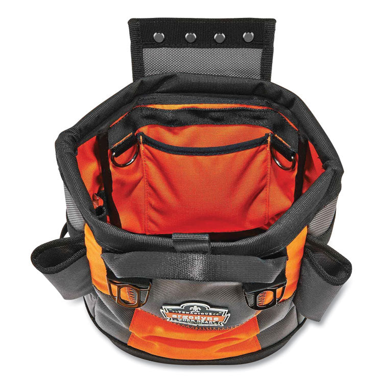 Arsenal 5527 Premium Topped Tool Pouch with Hinged Closure, 6 x 10 x 11.5, Polyester, Orange