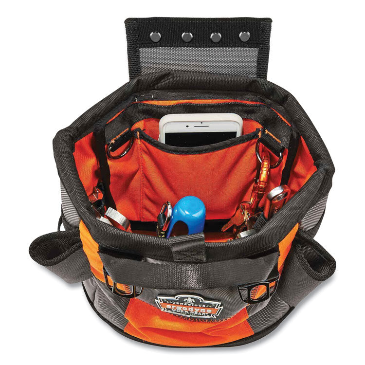 Arsenal 5527 Premium Topped Tool Pouch with Hinged Closure, 6 x 10 x 11.5, Polyester, Orange