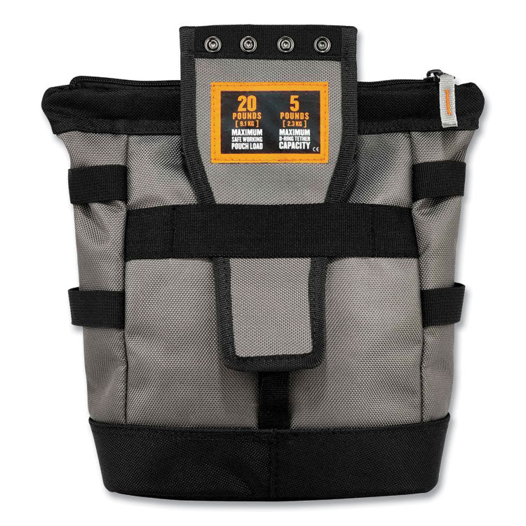 Arsenal 5517 Premium Topped Tool Pouch with Zipper, 6 x 10 x 11.5, Polyester, Black