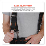 Arsenal 5560 Padded Tool Belt Suspenders, 36" to 48" Waist, 3" Wide, Polyester, Gray
