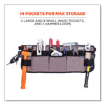 Arsenal 5707 Canvas Waist Apron, 14 Compartments, 25.5 x 34, Canvas, Gray