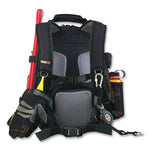 Arsenal 5843 Tool Backpack Dual Compartment, 26 Compartments, 8.5 x 13.5 x 18, Ballistic Polyester, Black/Gray
