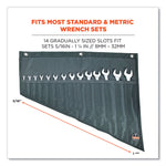 Arsenal 5872 Wrench Roll-Up, 14 Compartments, 26 x 22, Polyester, Gray