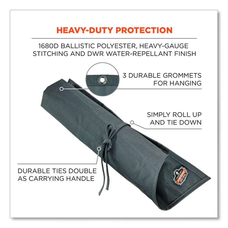 Arsenal 5872 Wrench Roll-Up, 14 Compartments, 26 x 22, Polyester, Gray