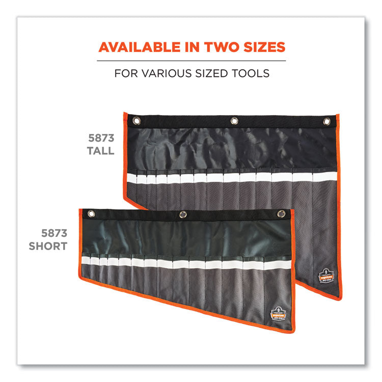 Arsenal 5873 Polyester Wrench Roll Up, 14 Compartments, 26.5 x 16.5, Polyester, Black