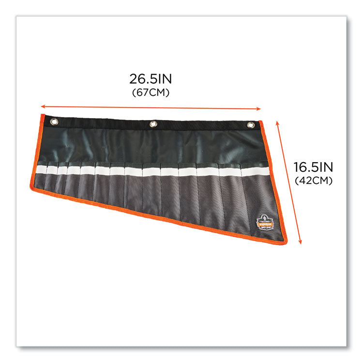 Arsenal 5873 Polyester Wrench Roll Up, 14 Compartments, 26.5 x 16.5, Polyester, Black