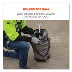 Arsenal 5974 Hoist Bucket Tool Bag with Swiveling Carabiner and Zipper Top, 12.5 x 12.5 x 17, Gray