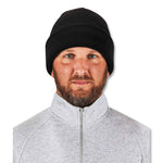 N-Ferno 6811Z Rib Knit Hat with Zipper for Bump Cap Insert, One Size Fits Most, Black