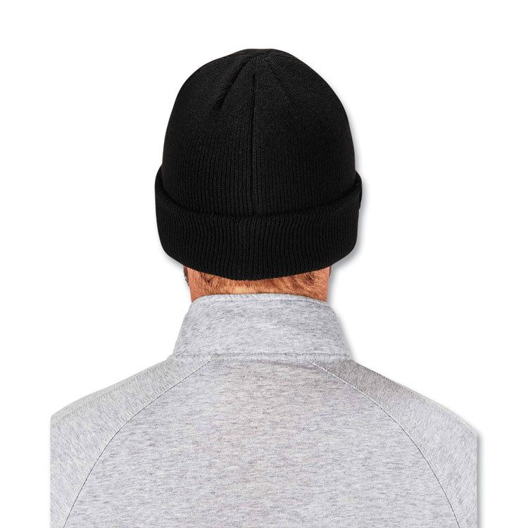 N-Ferno 6811Z Rib Knit Hat with Zipper for Bump Cap Insert, One Size Fits Most, Black