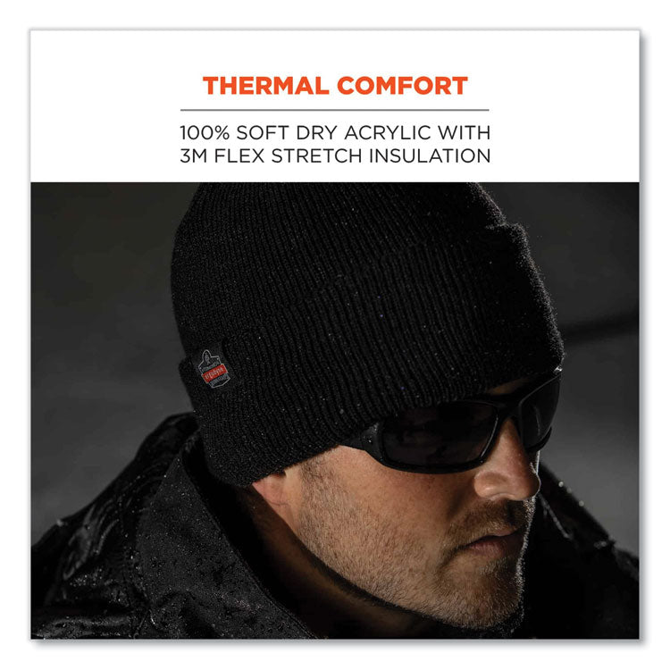 N-Ferno 6811ZI Rib Knit Hat + Bump Cap Insert, One Size Fits Most, Black